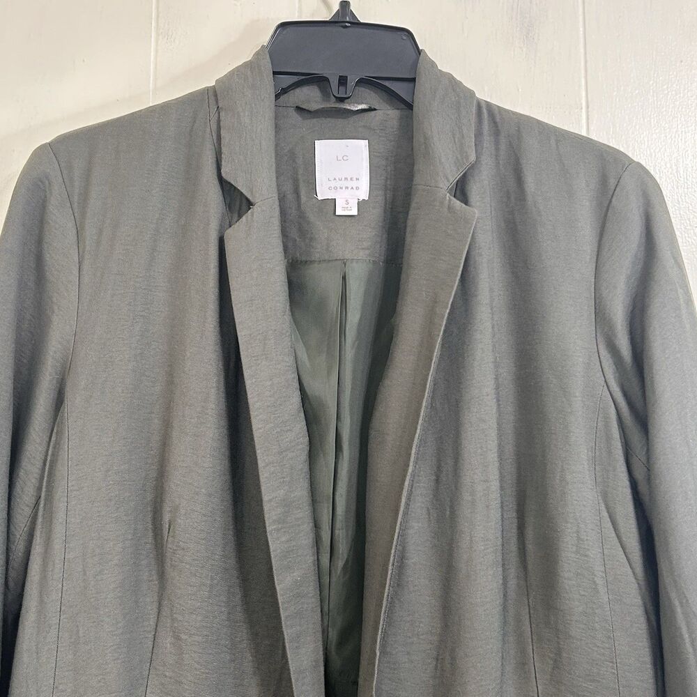 Lauren Conrad Blazer Size S Olive Green Open Blazer Long Sleeve Size Small - Picture 4 of 13